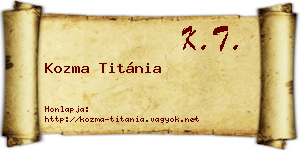 Kozma Titánia névjegykártya